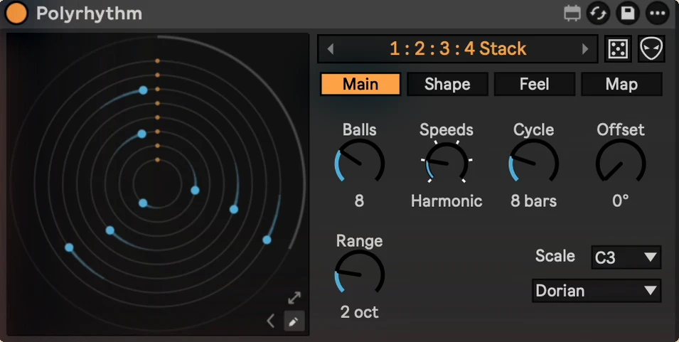 Polyrhythm device in Ableton Live